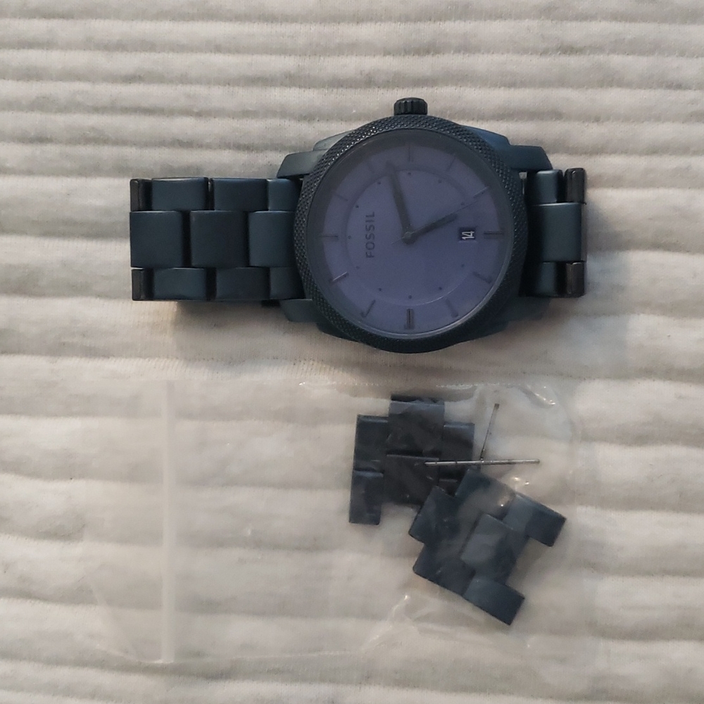 Blue Fossil watch